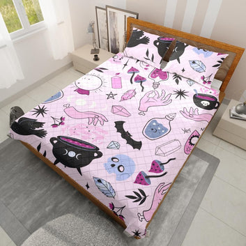 Witch Pattern Witchy Quilt Bedding Set-MoonChildWorld