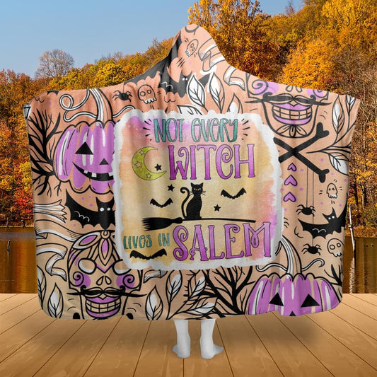 Halloween Hooded blanket Salem Witch Hooded Blanket