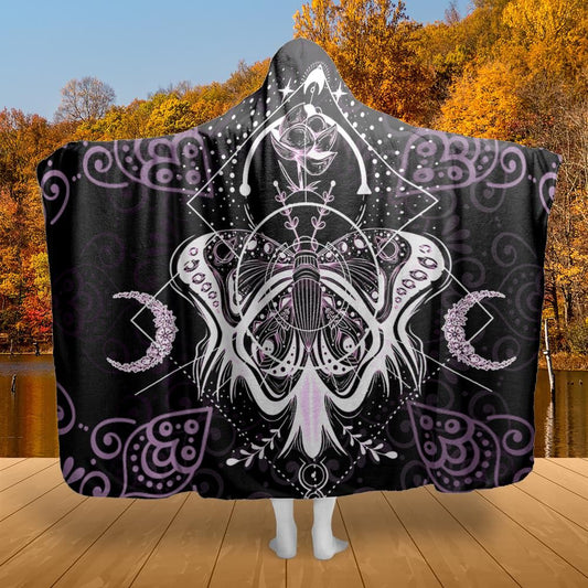 Mystic butterfly wicca Hooded Blanket-MoonChildWorld