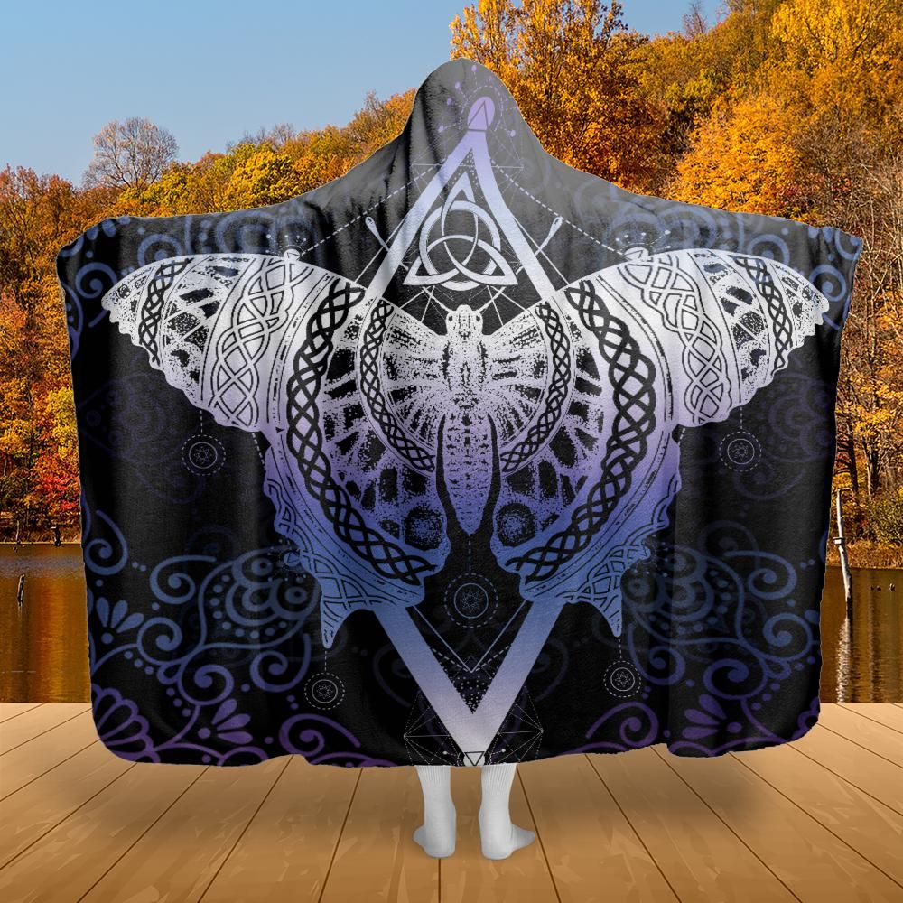 Mystic butterfly wicca Hooded Blanket-MoonChildWorld