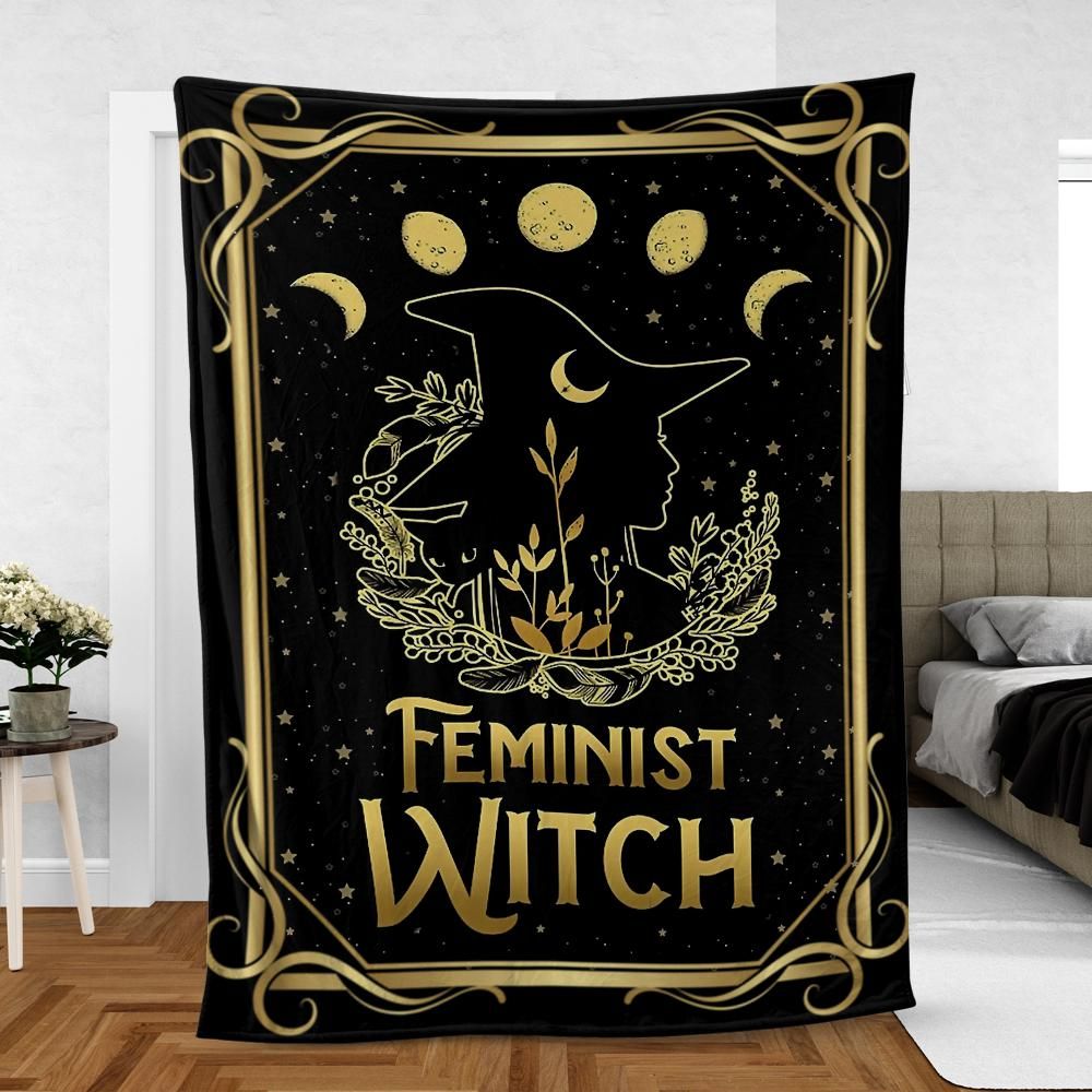 Witchy Woman Witch Fleece Blanket-MoonChildWorld