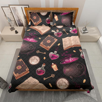 Gothic Witch Quilt Bedding Set