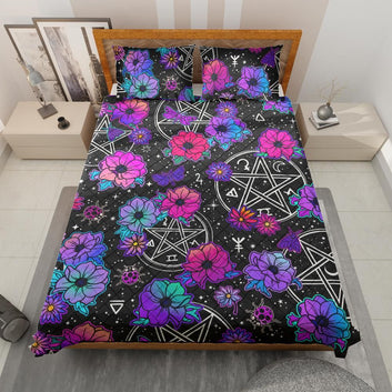 Wicca Pentagram Quilt Bedding Set