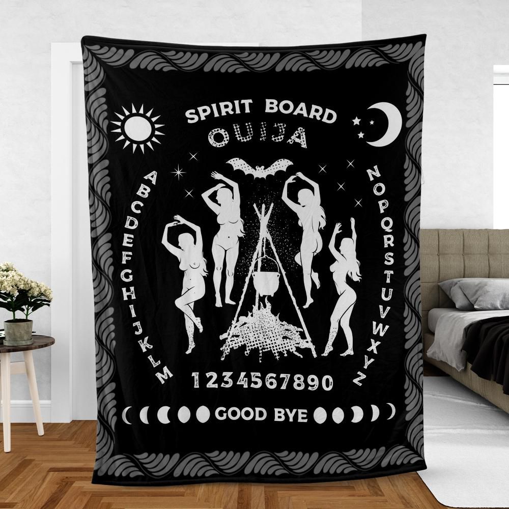 Ouija board witch Fleece Blanket-MoonChildWorld