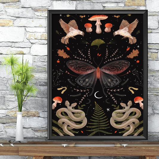 Snake Butterfly dark forest Poster-MoonChildWorld