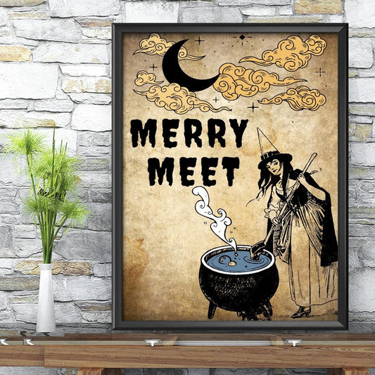 Merry Meet Witch Poster-MoonChildWorld