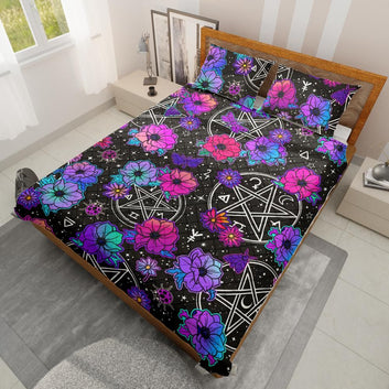 Wicca Pentagram Quilt Bedding Set-MoonChildWorld