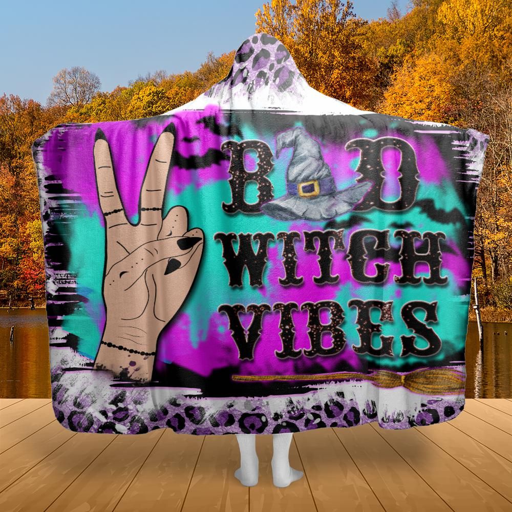 Bad witch vibes Hooded Blanket Witchy Hooded Blanket-MoonChildWorld